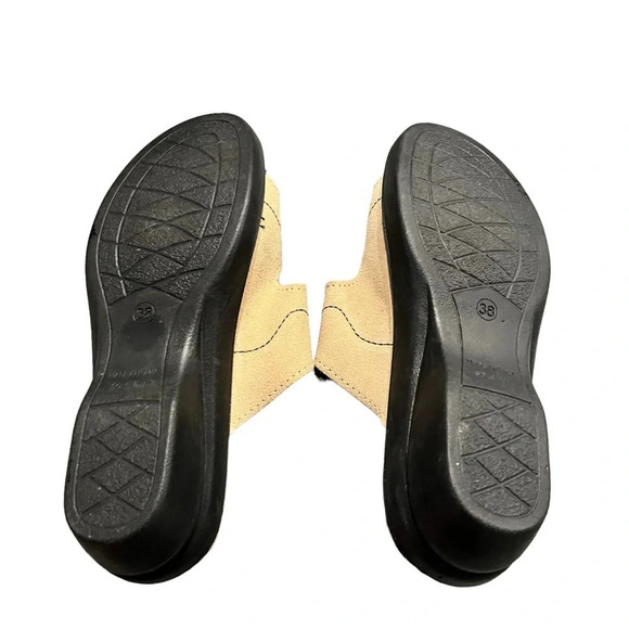 NWOB Flexus Spring Step Anatomic Beige Suede Leather Sandals Glitter Italy 8 - Picture 6 of 12